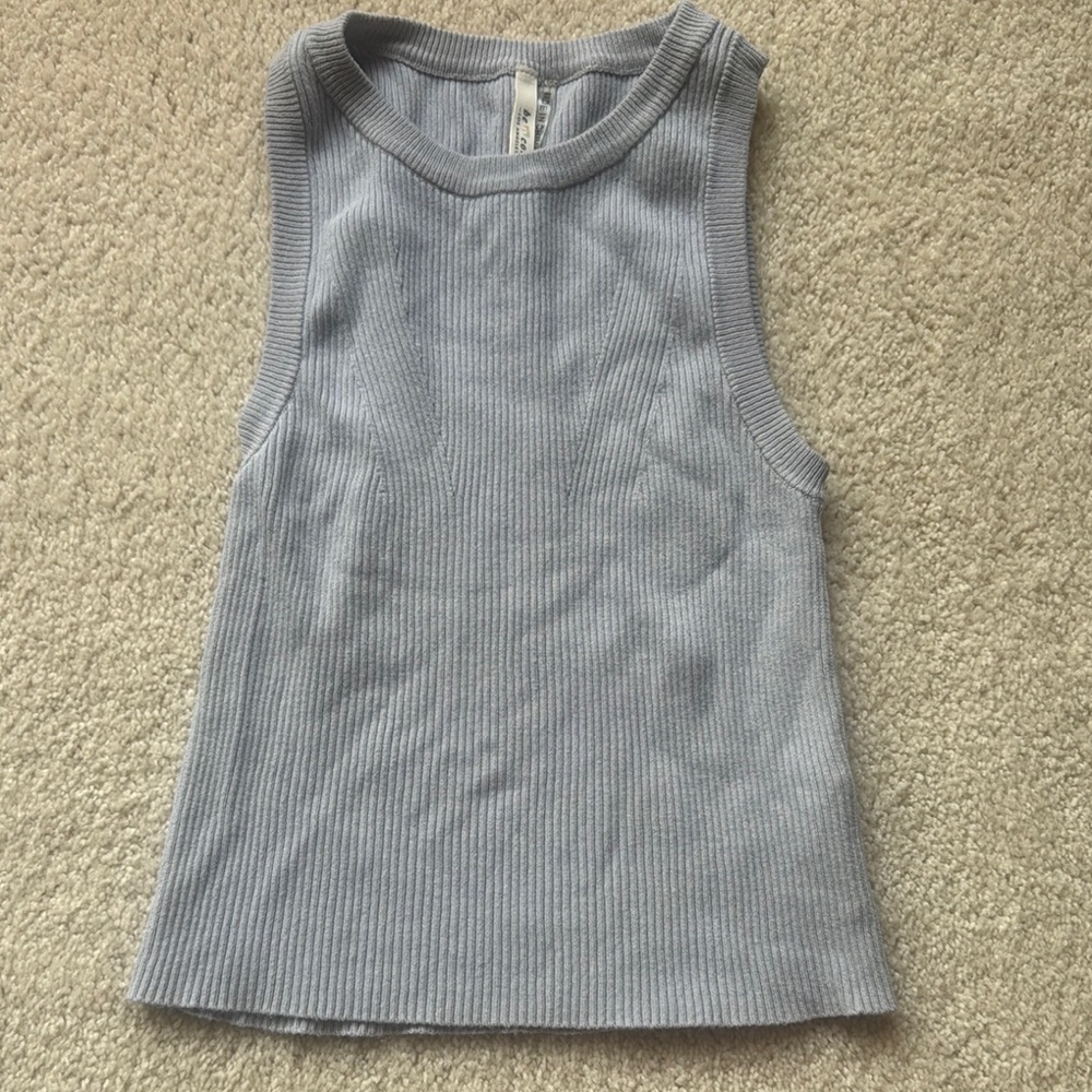 Be Cool Light Blue Ribbed Top